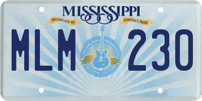 MS license plate MLM230