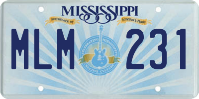 MS license plate MLM231