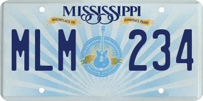 MS license plate MLM234