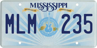 MS license plate MLM235