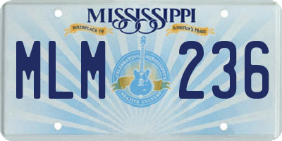 MS license plate MLM236
