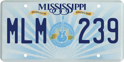 MS license plate MLM239