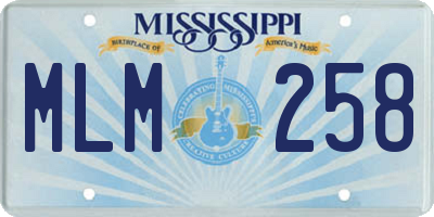 MS license plate MLM258