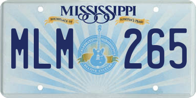 MS license plate MLM265