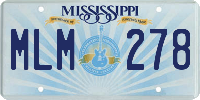 MS license plate MLM278