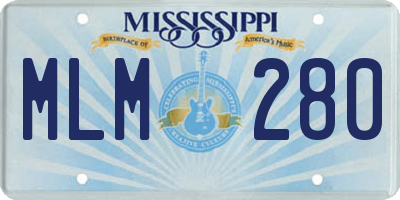 MS license plate MLM280