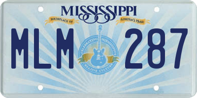 MS license plate MLM287