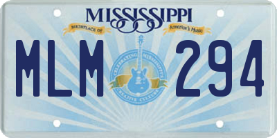 MS license plate MLM294