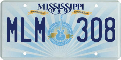 MS license plate MLM308