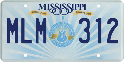 MS license plate MLM312