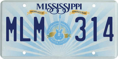 MS license plate MLM314
