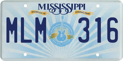 MS license plate MLM316