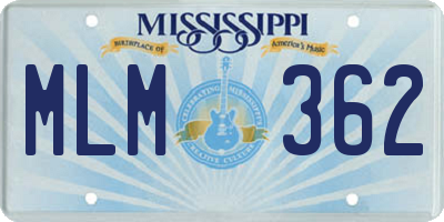 MS license plate MLM362