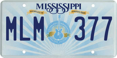 MS license plate MLM377
