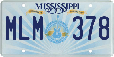MS license plate MLM378