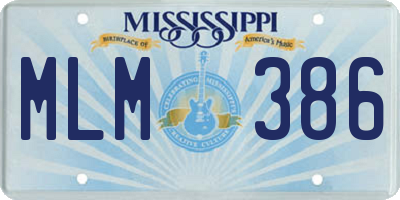 MS license plate MLM386