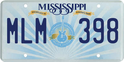 MS license plate MLM398