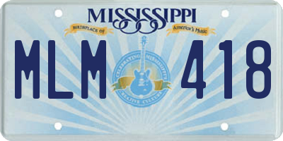 MS license plate MLM418