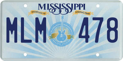 MS license plate MLM478