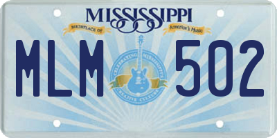 MS license plate MLM502