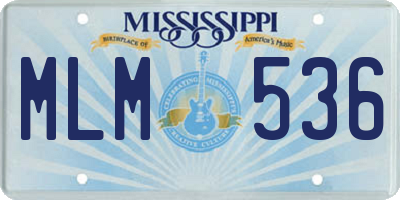 MS license plate MLM536