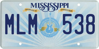 MS license plate MLM538