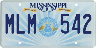 MS license plate MLM542