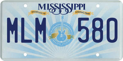 MS license plate MLM580