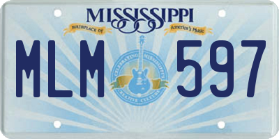MS license plate MLM597