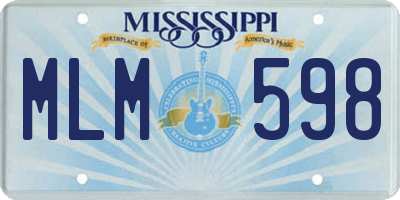 MS license plate MLM598