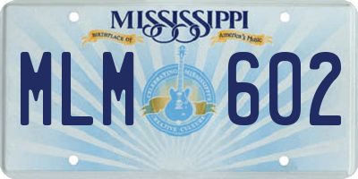 MS license plate MLM602