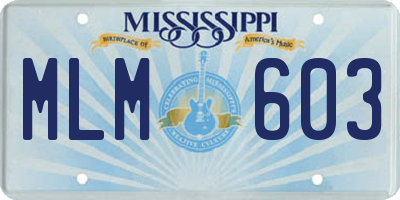 MS license plate MLM603