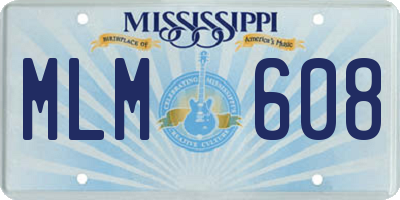MS license plate MLM608