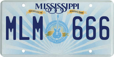 MS license plate MLM666