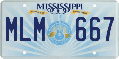 MS license plate MLM667