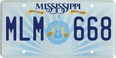 MS license plate MLM668