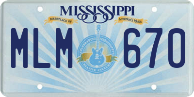 MS license plate MLM670