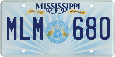 MS license plate MLM680