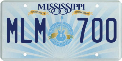 MS license plate MLM700