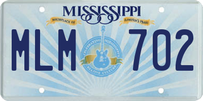 MS license plate MLM702
