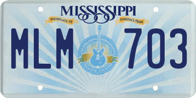MS license plate MLM703