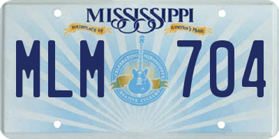 MS license plate MLM704