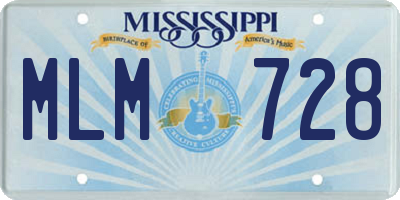 MS license plate MLM728