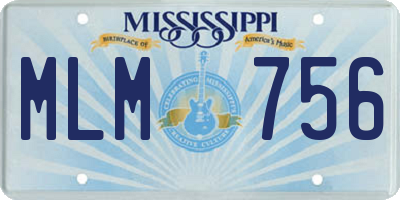 MS license plate MLM756