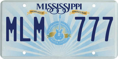 MS license plate MLM777