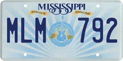 MS license plate MLM792