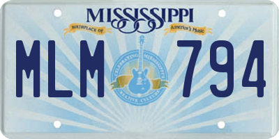 MS license plate MLM794