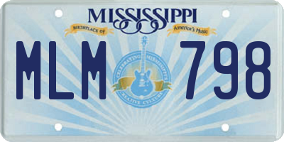 MS license plate MLM798