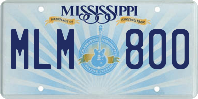 MS license plate MLM800