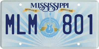 MS license plate MLM801